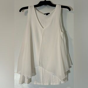 Chic White Layered Sleeveless Blouse by Iz Byer
